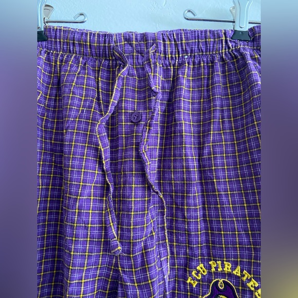 ECU | Vintage East Carolina Pirates Purple Drawstring PJ Pants Unisex Size Small - Picture 8 of 9
